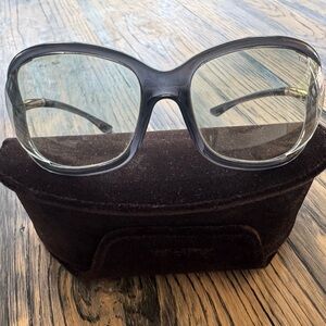 Tom Ford Black and Brown Oversized Sunglasses